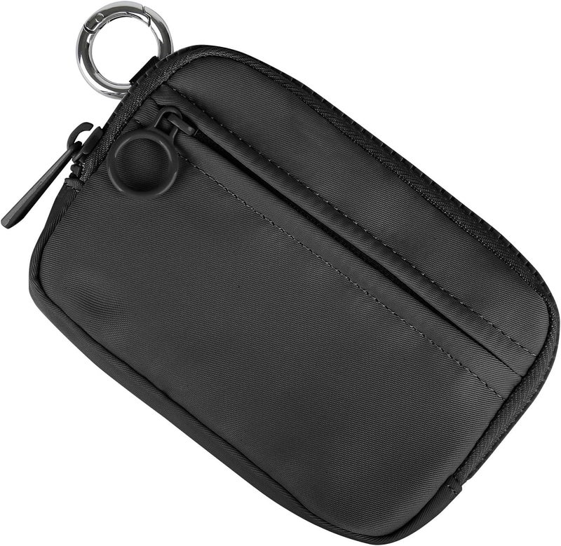 DiDida The Iris Wallet Zip Card Case with ID Window Purses for Women Coin Purse with Zipper Mini Portable Keychain Wallet, Black - Image 2